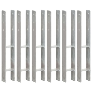 Ancore de gard, 6 buc., argintiu, 8x6x60 cm, oțel galvanizat