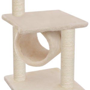 Ansamblu pentru pisici, stâlpi cu funie de sisal, 65 cm, bej - Img 4