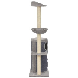 Ansamblu pisici cu stâlpi din funie de sisal, gri, 148 cm - Img 3