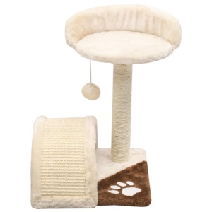 Ansamblu pisici cu stâlpi funie sisal 40 cm, bej și maro - Img 3