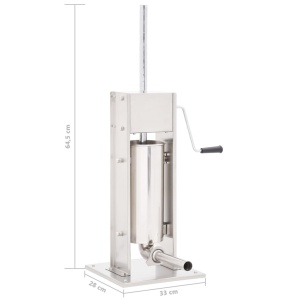 Aparat de umplut cârnați manual, argintiu, 5 L, oțel inoxidabil - Img 6