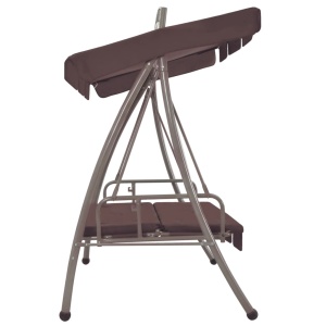 Balansoar de exterior extensibil cu copertină, cafeniu - Img 3