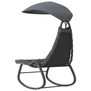 Balansoar de grădină, gri, 160 x 80 x 195 cm, material textil - Img 4
