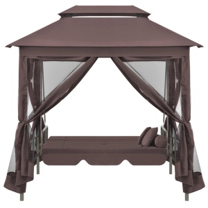 Balansoar extensibil cu pavilion, cafeniu - Img 2