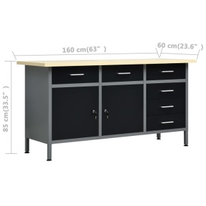 Banc de lucru cu patru panouri de perete și două dulapuri - Img 6
