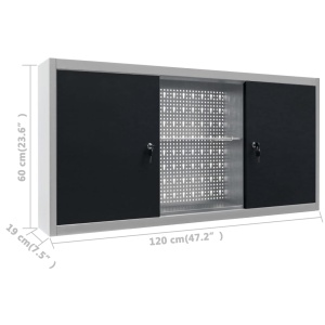 Banc de lucru cu trei panouri de perete și un dulap - Img 4