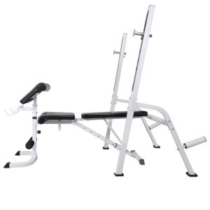 Bancă antrenament rastel greutăți, set haltere/gantere, 60,5kg - Img 2