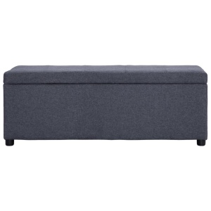 Bancă, compartiment de depozitare, gri inchis, 116 cm poliester - Img 3