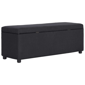 Bancă cu compartiment de depozitare, negru, 116 cm, poliester - Img 8