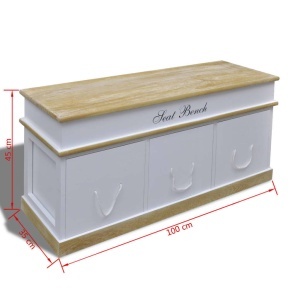 Bancă de depozitare Dulap pantofi Banchetă de intrare - Img 5