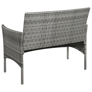 Bancă de grădină, gri, 105 cm, poliratan - Img 3