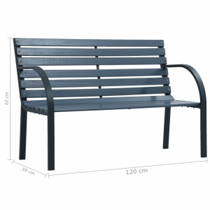 Bancă de grădină, gri, 120 cm, lemn - Img 6