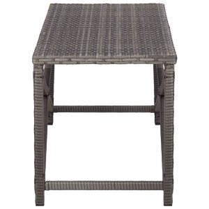 Bancă de grădină, gri, 120 cm, poliratan - Img 3