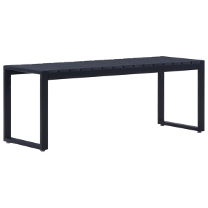 Bancă de grădină, negru, 120,5 cm, placă PS
