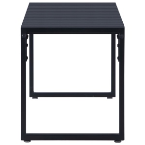 Bancă de grădină, negru, 120,5 cm, placă PS - Img 3