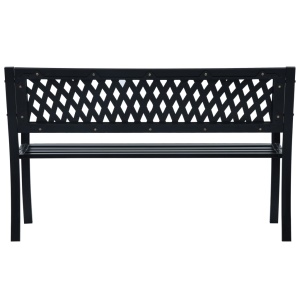 Bancă de grădină, negru, 125 cm, oțel - Img 4