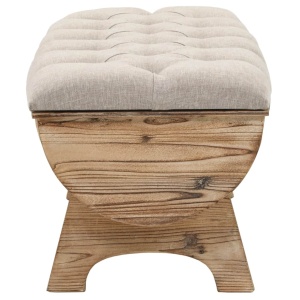 Bancă depozitare, Lemn masiv și material textil 103x51x44 cm - Img 3