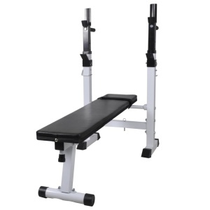 Bancă fitness cu rastel greutăți, set haltere/gantere, 120 kg - Img 2
