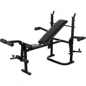 Bancă fitness, halteră și set gantere - Img 8