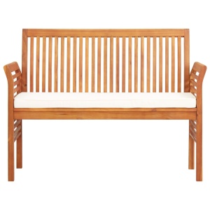 Bancă grădină cu 2 locuri &amp; pernă, 120 cm, lemn masiv acacia - Img 2