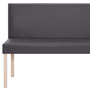Bancă, gri, 139,5 cm, piele ecologică - Img 6