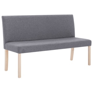 Bancă, gri deschis, 139,5 cm, poliester - Img 2
