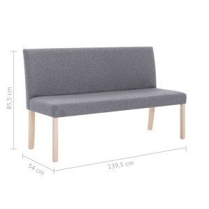 Bancă, gri deschis, 139,5 cm, poliester - Img 7