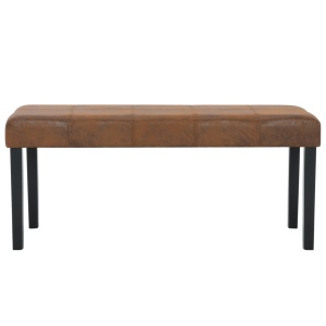 Bancă, maro, 106 cm, piele intoarsă ecologică - Img 4