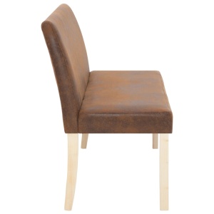 Bancă, maro, 139,5 cm, piele intoarsă ecologică - Img 8