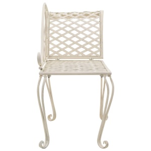 Bancă șezlong de grădină, alb vintage, 128 cm, metal - Img 3