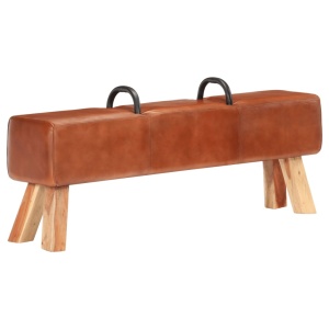 Bancă Turnbock vintage cu mânere, piele naturală de capră - Img 11