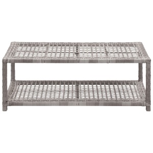 Banchetă pantofar, gri, 80 x 40 x 30 cm, poliratan - Img 2
