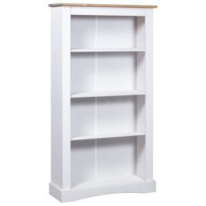Bibliotecă 4 rafturi alb 81x29x150 cm pin mexican gama Corona
