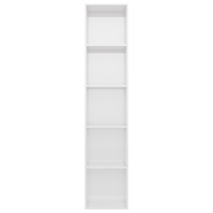 Bibliotecă, alb extralucios, 40 x 30 x 189 cm, PAL - Img 4