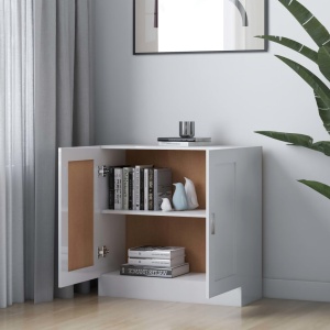 Bibliotecă, alb extralucios, 82,5 x 30,5 x 80 cm, PAL - Img 3