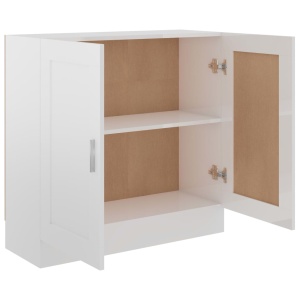 Bibliotecă, alb extralucios, 82,5 x 30,5 x 80 cm, PAL - Img 8
