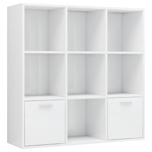 Bibliotecă, alb extralucios, 98 x 30 x 98 cm, PAL - Img 2