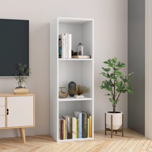 Bibliotecă/Comodă TV, alb, 36 x 30 x 114 cm, PAL