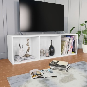 Bibliotecă/Comodă TV, alb, 36 x 30 x 114 cm, PAL - Img 4