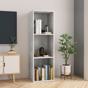 Bibliotecă/Comodă TV, gri beton, 36 x 30 x 114 cm, PAL