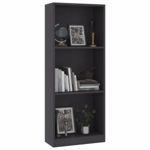 Bibliotecă cu 3 rafturi, gri, 40 x 24 x 108 cm, PAL - Img 3