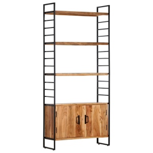 Bibliotecă cu 4 niveluri, 80x30x180 cm, lemn masiv de acacia - Img 11