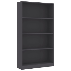 Bibliotecă cu 4 rafturi, gri, 80 x 24 x 142 cm, PAL - Img 2