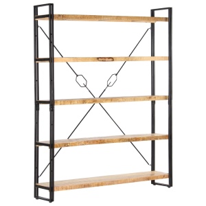 Bibliotecă cu 5 rafturi, 140 x 30 x 180 cm, lemn masiv de mango - Img 6