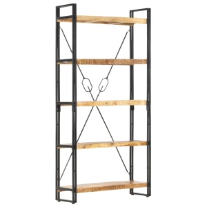 Bibliotecă cu 5 rafturi, 90 x 30 x 180 cm, lemn masiv de mango - Img 11