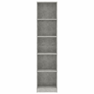 Bibliotecă cu 5 rafturi, gri, 40 x 24 x 175 cm, PAL - Img 4