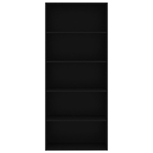 Bibliotecă cu 5 rafturi, negru, 80 x 30 x 189 cm, PAL - Img 4