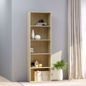 Bibliotecă cu 5 rafturi, stejar Sonoma, 60 x 30 x 189 cm, PAL