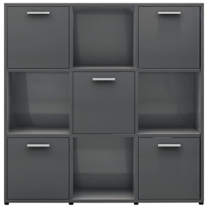 Bibliotecă, gri extralucios, 90 x 30 x 90 cm, PAL - Img 5