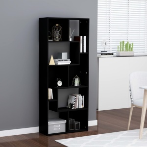 Bibliotecă, negru, 67 x 24 x 161 cm, PAL